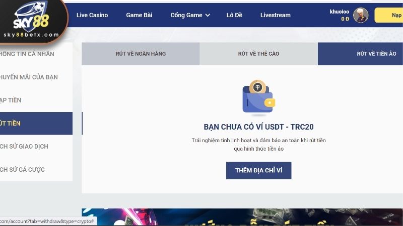 Hướng dẫn cách rút tiền SKY88 qua 3 phương thức