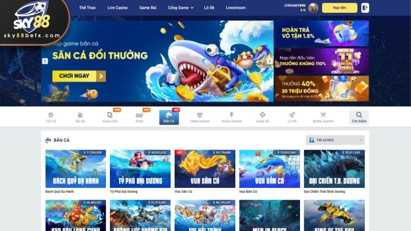 Điểm nổi bật khiến bắn cá Sky88 thu hút đông đảo các tay săn thưởng