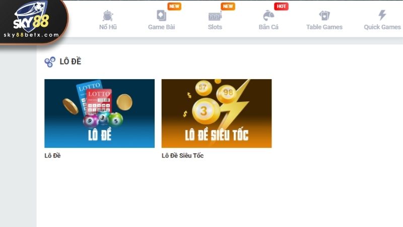 Các trò chơi nổi bật trong sảnh quay số Sky88