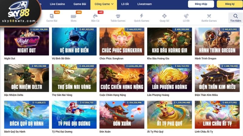 Ứng dụng SKY88 cung cấp kho trò chơi đa dạng, phong phú
